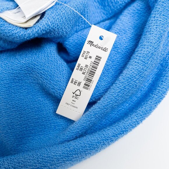 Madewell Terry Sweatshirt Cropped Oversized Blue - Picture 12 of 14